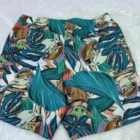 Disney‎ Star Wars Yoda Board Swim Shorts Trunks Men's Size Medium - Picture 2 of 4